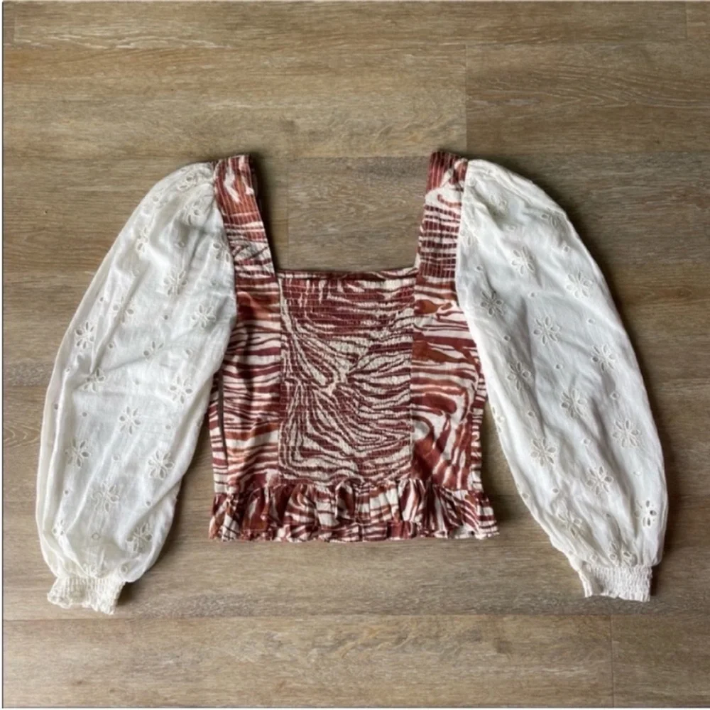 Love the Label Smocked Puff-Sleeve Blouse